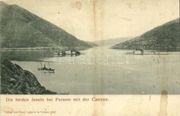 ** T3 Perast, Perasto; Die Beiden Inseln Bei Perasto Mit Der Cattene / Lake, Islands, Steamship (fl) - Non Classés