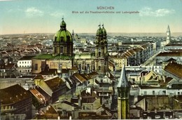 ** T1/T2 München, Munich; Blick Auf Die Theatiner-Hofkirche Und Ludwigsstrasse / General View, Church - Unclassified
