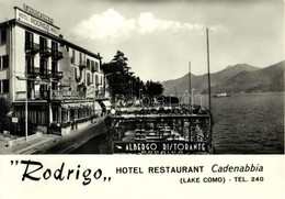 ** T1 Cadenabbia, Hotel Restaurant 'Rodrigo', Advertisement (14,9 Cm X 10,4 Cm) - Autres & Non Classés