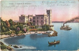 T2/T3 1928 Trieste, Trieszt, Trst; Il Castello Di Miramare / Castle (worn Corners) - Sonstige & Ohne Zuordnung