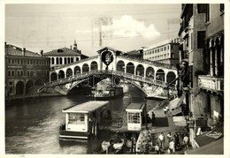 T2 1950 Venezia, Venice; Ponte Rialto / Bridge (15,1 Cm X 10,4 Cm) - Autres & Non Classés