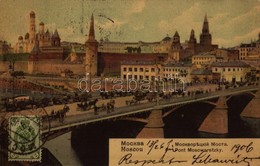 T2 1906 Moscow, Moskau, Moscou; Pont Moscworetzky / Bolshoy Moskvoretsky Bridge, Kremlin. Knackstedt & Näther. TCV Card - Autres & Non Classés