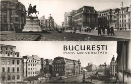 * T2/T3 1962 Bucharest, Bukarest, Bucuresti; Piata Universitatii / University Square, Autobus, Automobile (EK) - Autres & Non Classés