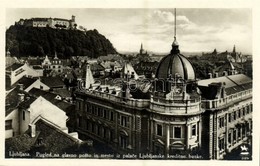 ** T1 Ljubljana, Laibach; Pogled Na Glavno Posto In Mesto Iz Palace Ljubljanske Kreditne Banke / General View, Post Offi - Andere & Zonder Classificatie