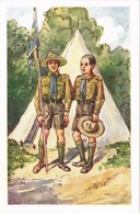 ** T2 Az őrs Zászlója / The Flag Of The Sentry. Hungarian Boy Scout Art Postcard - Unclassified