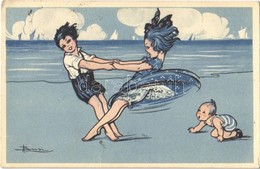 T2/T3 Children Dancing At The Beach. Italian Art Postcard. Anna & Gasparini 541-4. S: Busi - Unclassified