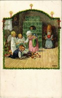 T2/T3 1921 Christmas. Children Art Postcard. M.M. Nr. 1227. S: Pauli Ebner - Zonder Classificatie