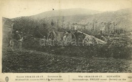 * T2 1918 Bitola, Monastir; Guerre 1914-17, Environs De Monastir, Route De Prilep, Batterie En Attente / WWI Military, S - Non Classés