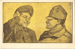 * T2 'Itt A Béke!', I. Világháborús Magyar és Orosz Katona / WWI Hungarian And Russian Soldier, Peace Propaganda S: Lázá - Unclassified