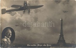 ** T2/T3 Ein Deutscher Flieger über Paris / WWI German Military Aircraft Over Paris, Emperor Wilhelm II (EK) - Ohne Zuordnung