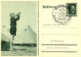 T2 Festpostkarte Zum Reichsparteitag / NSDAP German Nazi Party Propaganda, Hitlerjugend, Swastika; 6 Ga. Adolf Hitler +  - Ohne Zuordnung