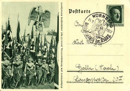 T2/T3 Festpostkarte Zum Reichsparteitag / NSDAP German Nazi Party Propaganda, Swastika; 6 Ga. Adolf Hitler + '1937 Reich - Unclassified