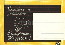 ** T1/T2 Tungsram Krypton Izzó Reklám Képeslap / Hungarian Light Bulb Advertisment Postcard - Unclassified