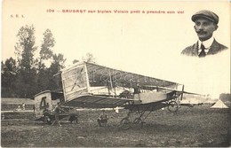 ** T1/T2 Gaudart Sur Biplan Voisin Pret A Prendre Son Vol / Louis Gaudart Preparing To Take Flight In The Voisin Biplane - Ohne Zuordnung