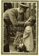 T2 Adolf Hitler With Little Girl. NSDAP German Nazi Party Propaganda, + '1939 50. Geburtstag Des Führers. Deutsch Die Sa - Non Classés