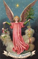 T2/T3 1901 Karácsonyi Üdvözlet! / Christmas Greeting Card, Angel With Presents.  Litho (Rb) - Zonder Classificatie