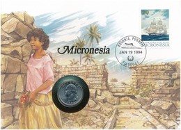 Amerikai Egyesült Államok / Mikronézia 1994. 25c  Felbélyegzett Borítékban, Bélyegzéssel, Német Nyelvű Leírással T:1 
US - Non Classés
