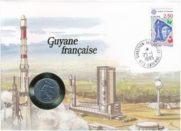 Franciaország / Francia Guyana 1991. 1Fr  Felbélyegzett Borítékban, Bélyegzéssel, Német Nyelvű Leírással T:1 
France / F - Unclassified