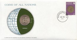 Guernsey 1979. 2p 'Nemzetek Pénzérméi' Felbélyegzett Borítékban, Bélyegzéssel T:1- 
Guernsey 1979. 2 Pence 'Coins Of All - Unclassified
