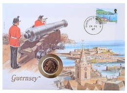 Guernsey 1987. 5p Felbélyegzett Borítékban, Bélyegzéssel, Német Nyelvű Leírással T:1 
Guernsey 1987. 5 Pence In Envelope - Unclassified
