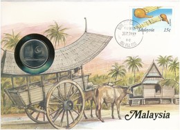 Malajzia 1987. 50s Felbélyegzett Borítékban, Bélyegzéssel, Német Nyelvű Leírással T:1 
Malaysia 1987. 50 Sen In Envelope - Non Classés