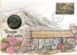 Nagy-Britannia / Tristan Da Cunha 1989. 20p Felbélyegzett Borítékban, Bélyegzéssel, Német Nyelvű Leírással T:1 
Great Br - Zonder Classificatie