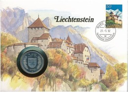 Svájc / Lichtenstein 1989B 5Fr Felbélyegzett Borítékban, Bélyegzéssel, Német Nyelvű Leírással T:1 
Switzerland / Lichten - Unclassified