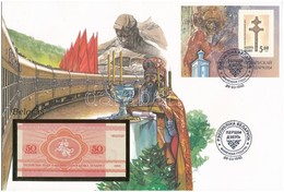 Fehéroroszország 1992. 50k Felbélyegzett Borítékban, Bélyegzéssel T:I Belarus 1992. 50 Kapeek In Envelope With Stamp And - Unclassified