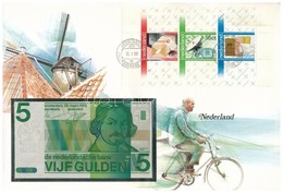 Hollandia 1973. 5G Felbélyegzett Borítékban, Bélyegzéssel T:I 
Netherlands 1973. 5 Gulden In Envelope With Stamp And Can - Zonder Classificatie