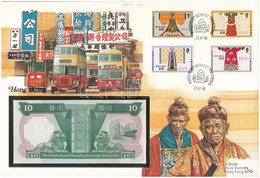 Hongkong 1986. 10$ Borítékban, Alkalmi Bélyeggel és Bélyegzésekkel T:I 
Hong Kong 1986. 10 Dollars In Envelope With Stam - Unclassified