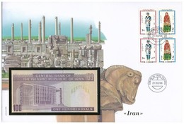 Irán 1985- 100R Felbélyegzett Borítékban, Bélyegzéssel T:I 
Iran 1985- 100 Rials In Envelope With Stamp And Cancellation - Unclassified