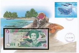 Kelet-Karibi Államok 2000. 5$ Felbélyegzett Borítékban, Bélyegzéssel T:I 
Eastern Caribbean States 2000. 5 Dollars In En - Zonder Classificatie