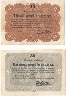 1849. 15kr + 30kr 'Kossuth Bankó' T:III - Unclassified