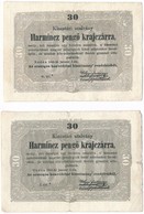 1849. 30kr (2x) 'Kossuth Bankó' T:III,III- Adamo G103 - Zonder Classificatie