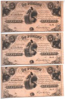 1852. 5Ft 'Kossuth Bankó' (3xklf) Kitöltetlen 'D', 'E', 'F' Sorozat T:I-,II
Hungary 1852. 5 Forint (3xdiff) Without Date - Zonder Classificatie