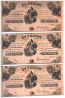 1852. 5Ft 'Kossuth Bankó' (3xklf) Kitöltetlen 'D', 'E', 'F' Sorozat T:I-,II
Hungary 1852. 5 Forint (3xdiff) Without Date - Unclassified