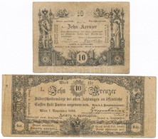 1860. 10kr (2xklf) T:III,III- 
Austrian Empire 1860. 10 Kreuzer (2xdiff) C:F,VG 
Adamo G92,G93 - Unclassified
