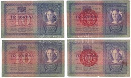 1904. 10K (4x) Ebből 2db Piros 'MAGYARORSZÁG' Körbélyegzővel T:III,III-,IV - Ohne Zuordnung