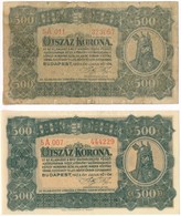 1923. 500K (2xklf) Egyik 'Magyar Pénzjegynyomda Rt. Budapest' Nyomdahely Jelöléssel T:I-,III- Ragasztott Sarok
Adamo K34 - Non Classés