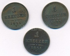 1851B 1kr Cu + 1851E 1kr Cu + 1851G 1kr Cu T:2-3 - Ohne Zuordnung