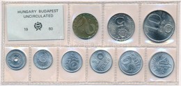 1980. 2f-10Ft (9xklf) érmés Forgalmi Sor Fóliatokban T:1 Patina Adamo FO13 - Ohne Zuordnung