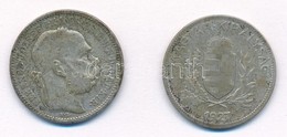 Vegyes: 1893KB 1K Ag 'Ferenc József' + 1927. 1P Ag T:2-,3 Patina - Unclassified