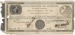 Franciaország / Rouen 1797-1803. 20Fr 'annulé (érvénytelen)' Felülbélyegzéssel T:IV 
France Rouen 1797-1803. 20 Francs ' - Non Classés