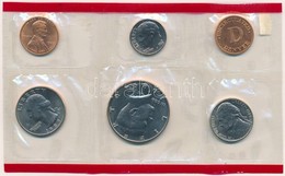 Amerikai Egyesült Államok 1989D 1c-1/2$ (5xklf) + 'Denver' Zseton Forgalmi Sor Lezárt Fóliatokban T:1 USA 1989D 1 Cent - - Unclassified