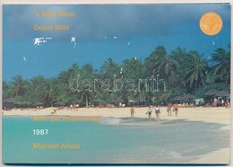 Aruba 1987. 5c-2 1/2Fl (6xklf) + 'Aruba' Emlékérem Forgalmi Sor Sérült Karton Dísztokban T:1 Aruba 1987. 5 Cents - 2 1/2 - Sin Clasificación