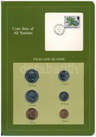 Falkland-szigetek 1985. 1P - 50P (6xklf), 'Coin Sets Of All Nations' Forgalmi Szett Felbélyegzett Kartonlapon T:2 Falkla - Ohne Zuordnung