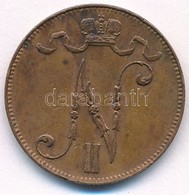 Finnország 1912. 5p Cu 'II. Miklós' T:2 Ph.
Finland 1912. 5 Pennia Cu 'Nicholas II' C:XF Edge Error
Krause KM#15 - Unclassified