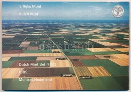 Hollandia 1989. 5c-5G (6xklf) + 'Flevoland' Emlékérem Forgalmi Sor Karton Dísztokban T:1 Netherlands 1989. 5 Cents - 5 G - Zonder Classificatie