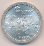 Kanada 1973. 5$ Ag 'Montreali Olimpia - Észak-Amerika Térkép' T:BU 
Canada 1973. 5 Dollars Ag 'Montreal Olympic Games -  - Zonder Classificatie