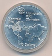 Kanada 1973. 10$ Ag 'Montreali Olimpia - Világtérkép' T:BU Canada 1973. 10 Dollars Ag 'Montreal Olympics - World Map' C: - Non Classés